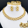 Dubai Nigeria Wedding Necklace, Earrings, Bracelet & Ring Set