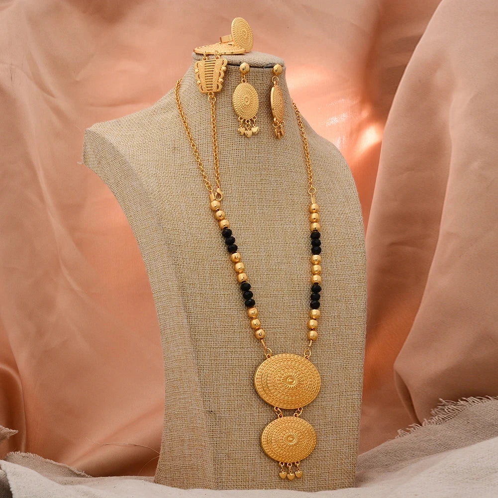 ChooseMe Ethiopian Gold-Color African & Arabian Charm Jewelry Set