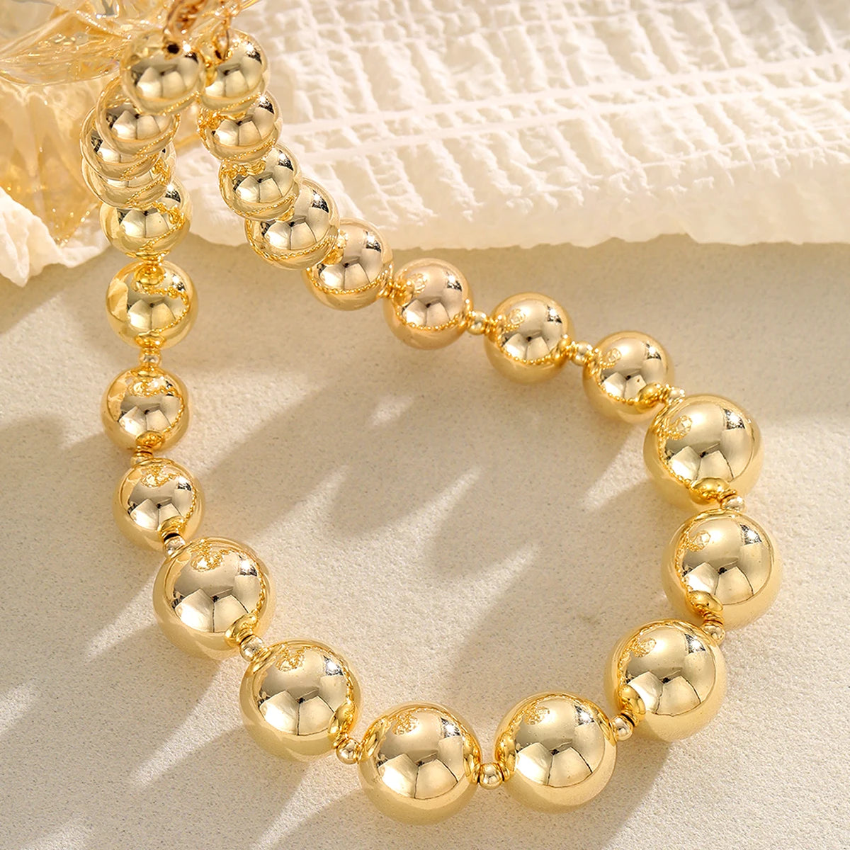 Vintage Exaggerated Goth Baroque Round Beads Choker Necklace