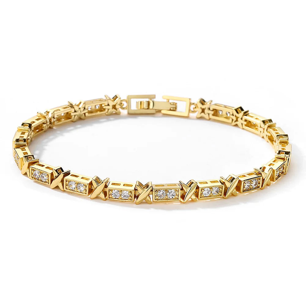 Light Luxury Adjustable Zircon Punk-Style Open Bangle