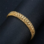 Punk Chunky Hand Chain Bracelet 8/12MM Gold Color Wristband Bracelets Bangle For Men Women Fashion Jewelry Braslet 2021