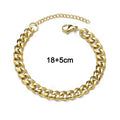 Hiphot Bracelet chaîne cubaine gourmette en acier inoxydable pour hommes, couleur or simple, bracelet chaîne pour hommes, bijoux de poignet unisexe, cadeau