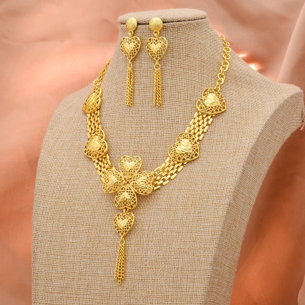 ChooseMe Gold-Color Trendy African Arabian Charm Wedding Jewelry Set