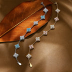 Bracelet MINTYBOX en argent sterling 925 avec moissanite et plaqué or 18 carats