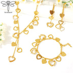 Parure de collier de luxe plaqué or de Dubaï, couleur or 21 carats, pendentifs italiens à pampilles, colliers ras du cou, bijoux de mariage pour femmes musulmanes saoudiennes