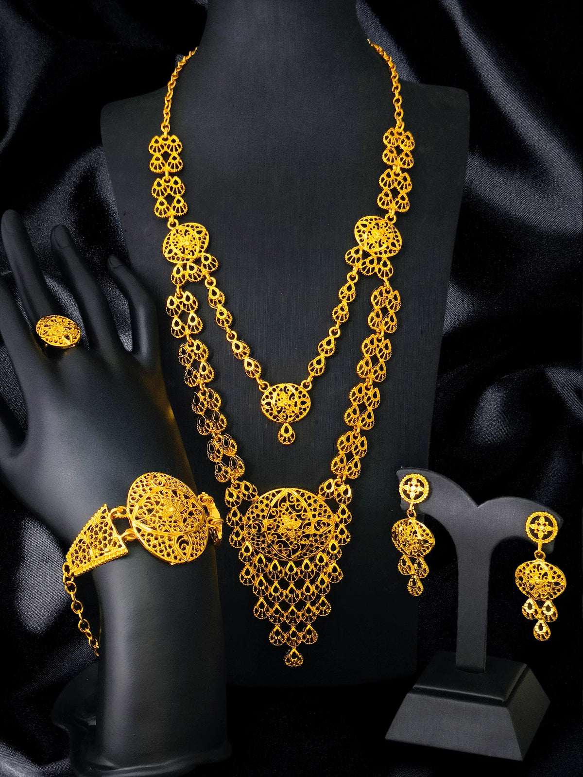 ANIID Brazilian 24K Gold Color Jewelry Sets Wedding Dubai Necklace Earrings For Women Nigerian Indian Bridal Set Party Gifts