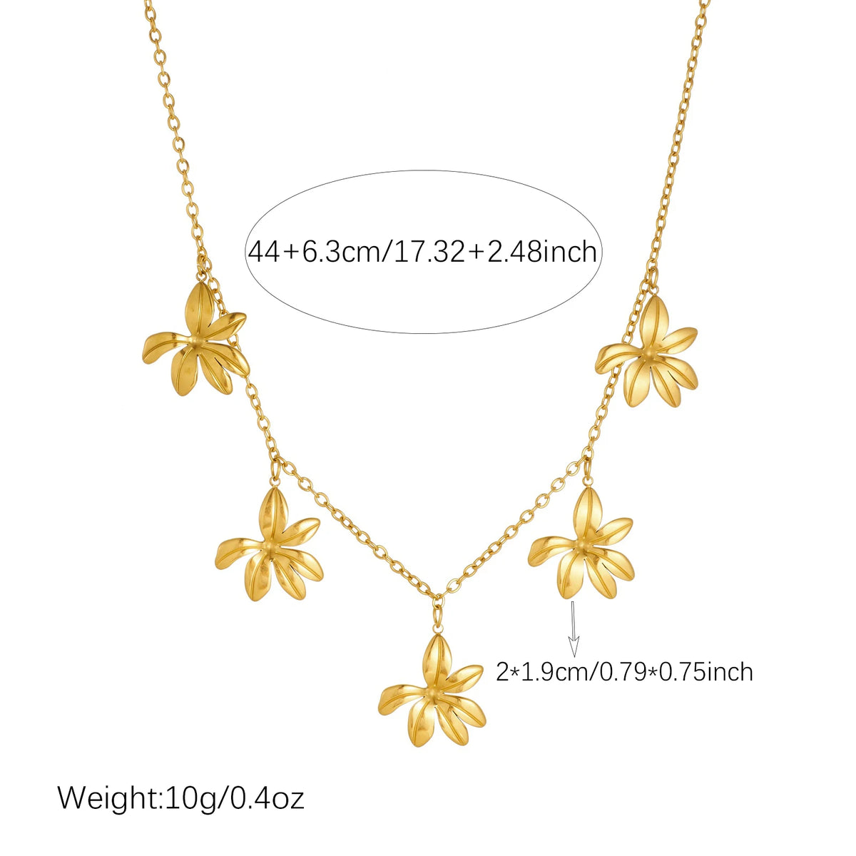 DIEYURO 316L Stainless Steel Elegant Luxury Golden Irregular Flowers Pendant  Necklace Lady Classic Waterproof Neck Chain Gift