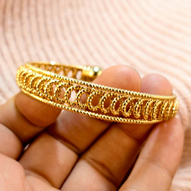Dubai Charm 24k Gold Plated Bangles For Baby Child Arabic Bridal African Indian Bracelet Nigerian Wedding Hand Jewelry