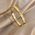 Bracelet jonc empilable géométrique en zircon brillant étanche en acier inoxydable