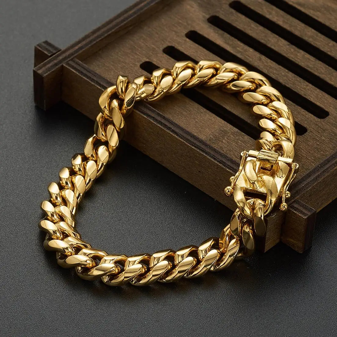 Stainless Steel Curb Cuban Link Chain Bracelet