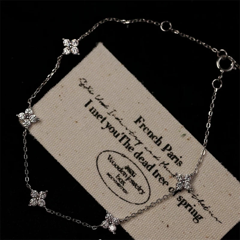 2026 Nouveau Bracelet Coréen en Acier Inoxydable Fleur de Cristal Personnalisé