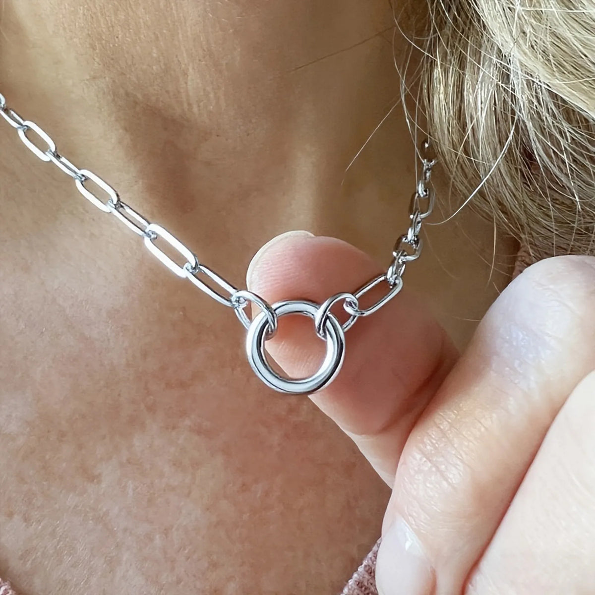 Simple Circle Thick Chain Necklace Women | Stainless Steel Gold Necklace | Anti-Fade Design | Daily Party Minimalist Accessories