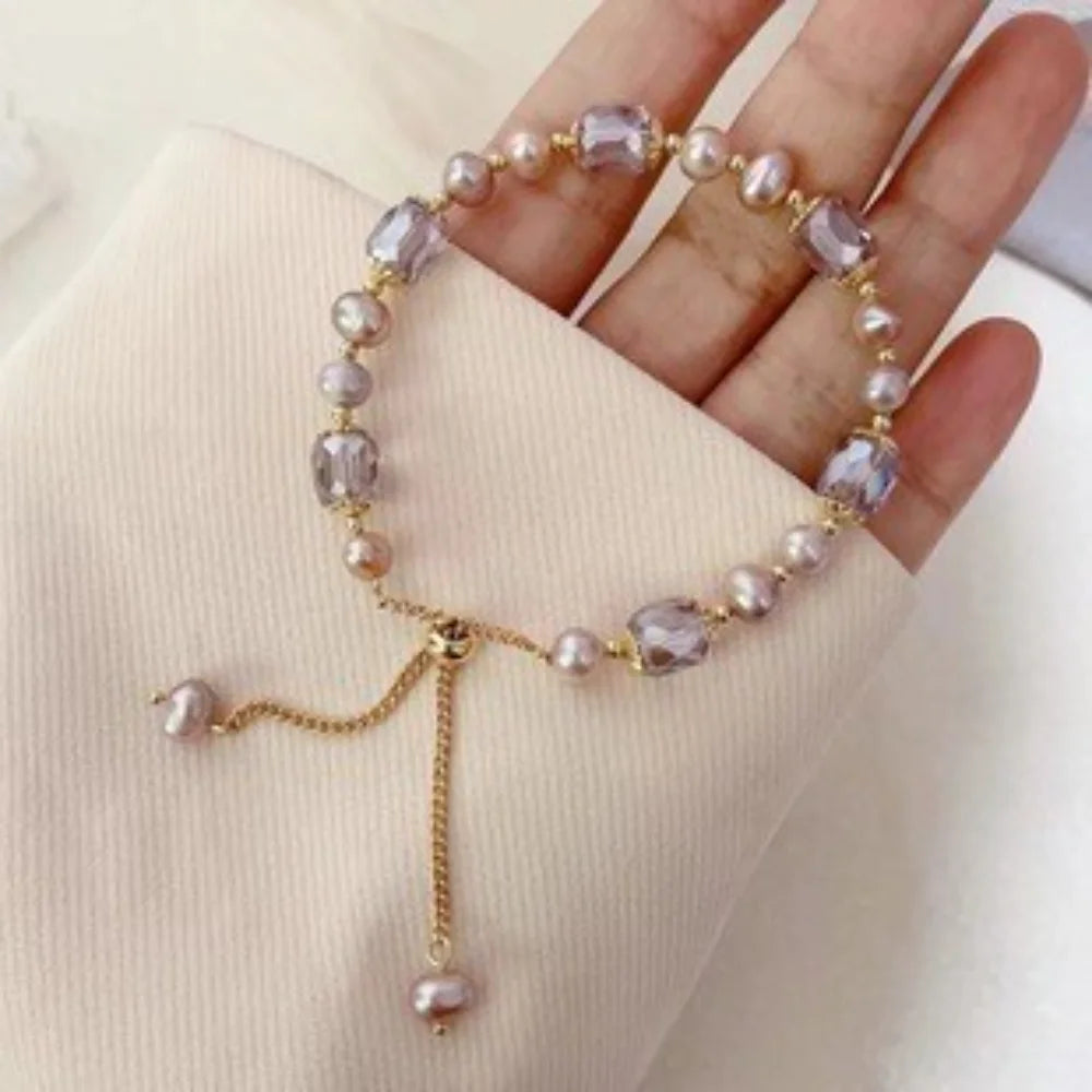 ChooseMe Handmade Sparkling Zircon Flower Alloy Bracelet
