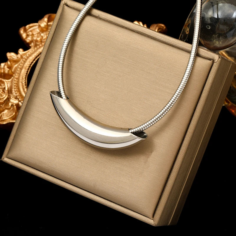 EILIECK 316L Stainless Steel Metal Long Layered Chain Necklace For Women Fashion Collar Neck Chain Waterproof Jewelry Lady Gift