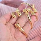 Dubai Charm 24k Gold Plated Bangles For Baby Child Arabic Bridal African Indian Bracelet Nigerian Wedding Hand Jewelry