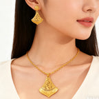 dubai 18k gold color jewelry set for woman wedding party necklace earrings sets indian jewelry set free shipping Wholesale