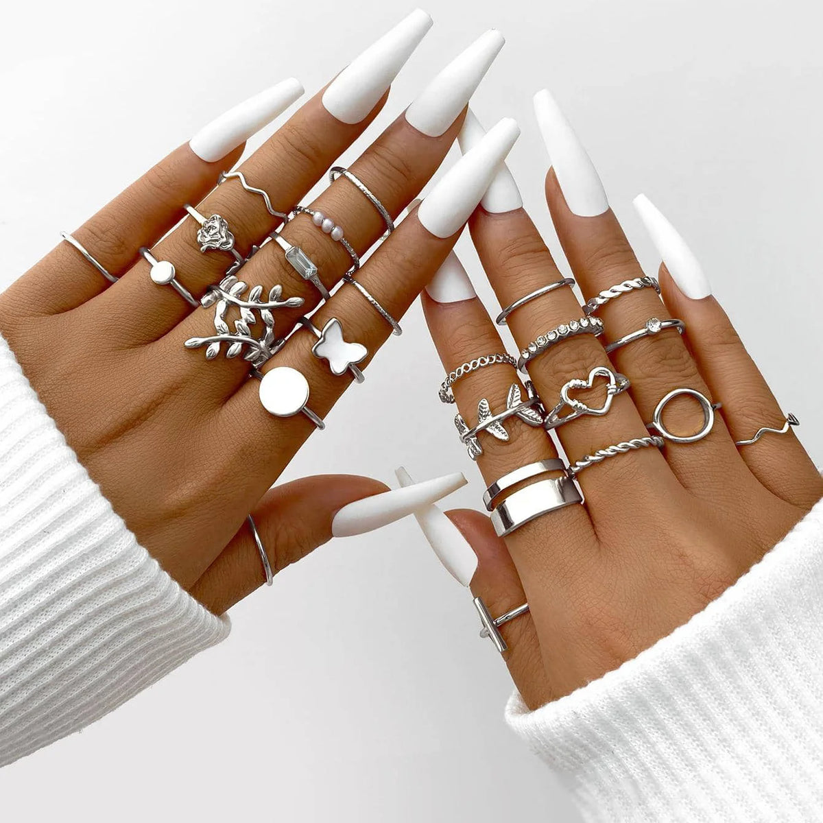 Vintage Gold Plated Mixed Motif Ring Set 58PCS/Set