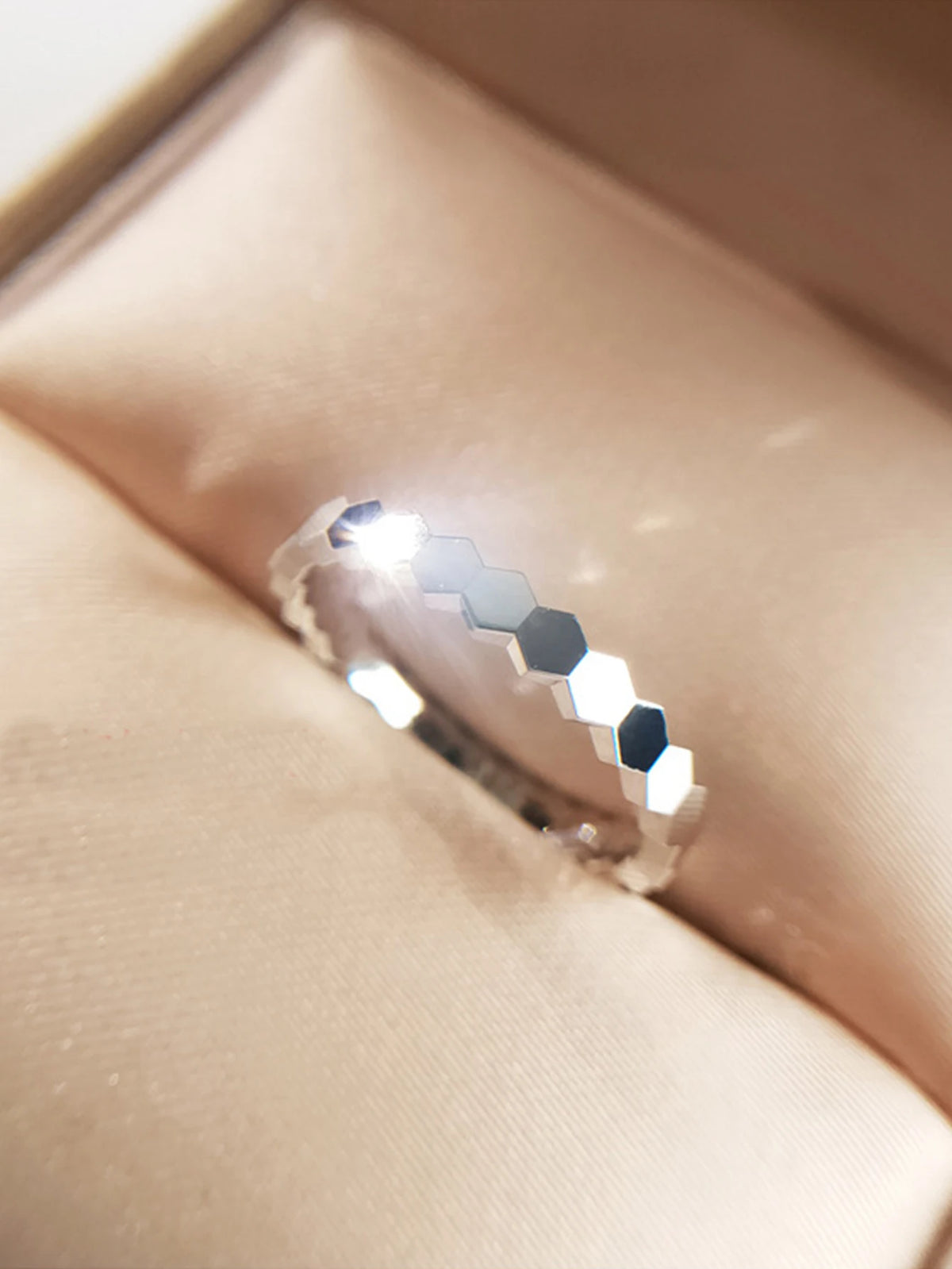 925 Sterling Silver Geometric Zircon Vintage Fine Jewelry Ring