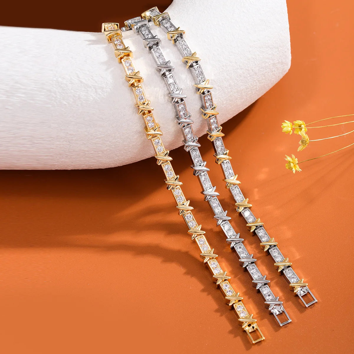 Light Luxury Adjustable Zircon Punk-Style Open Bangle