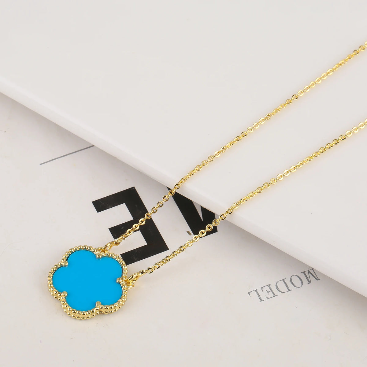 Hot Selling Plum Blossom Plant Five Leaf petal Pendant Necklace Earrings For Women's Clover Temperament Jewelry Set