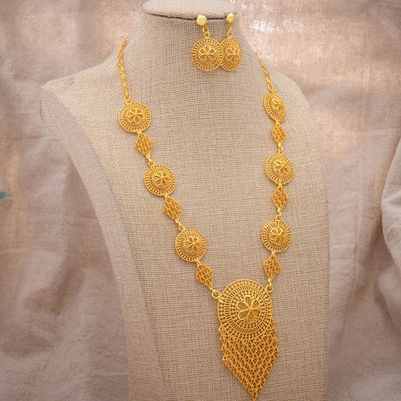 ChooseMe Gold-Color Trendy African Arabian Charm Wedding Jewelry Set