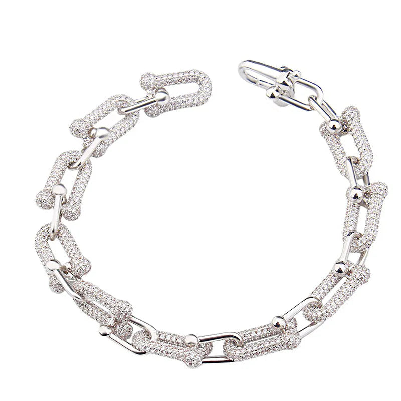 Retro Enamel Copper Fashion Luxurious Women Crystal Zircon Choker Statement Bracelet Lady Bangles Jewelry Lady Gift
