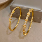 Joncs dorés en zircon cubique en forme de flèche incrustée, de la collection Tendance ChooseMe