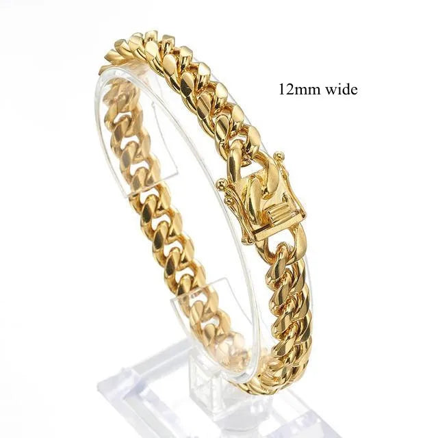 Stainless Steel Curb Cuban Link Chain Bracelet