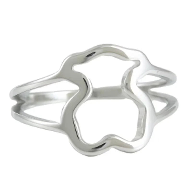 Hollow Love Heart Never-Fade Titanium Stainless Steel Ring