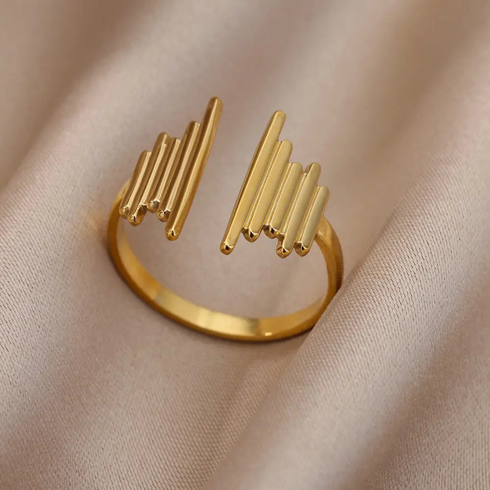 Stainless Steel Chunky Wide Geometric Open Ring