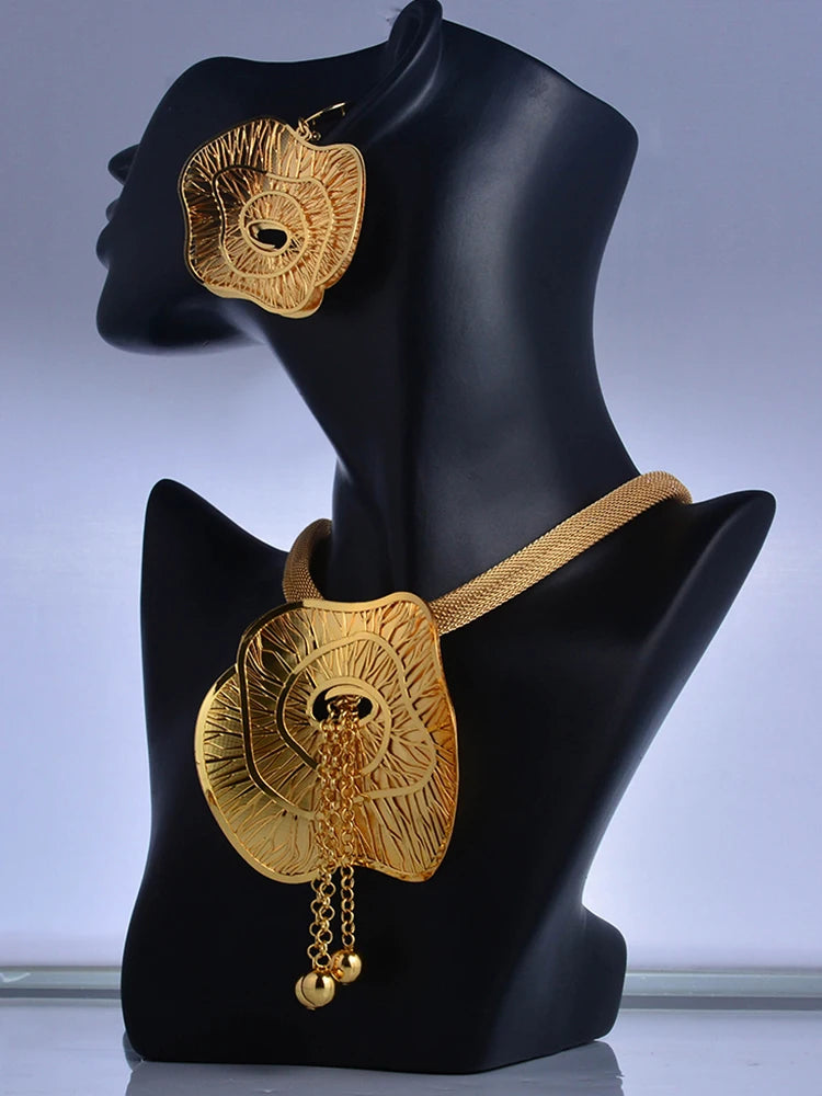 ChooseMe Arabic & Indian Style Gold-Color Bridal Jewelry Set