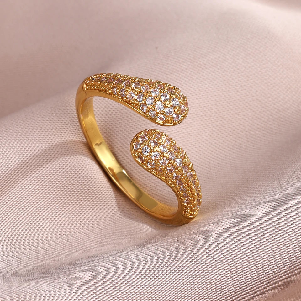 New Arrival Sparkling Zircon Brilliant Adjustable Open Engagement Ring