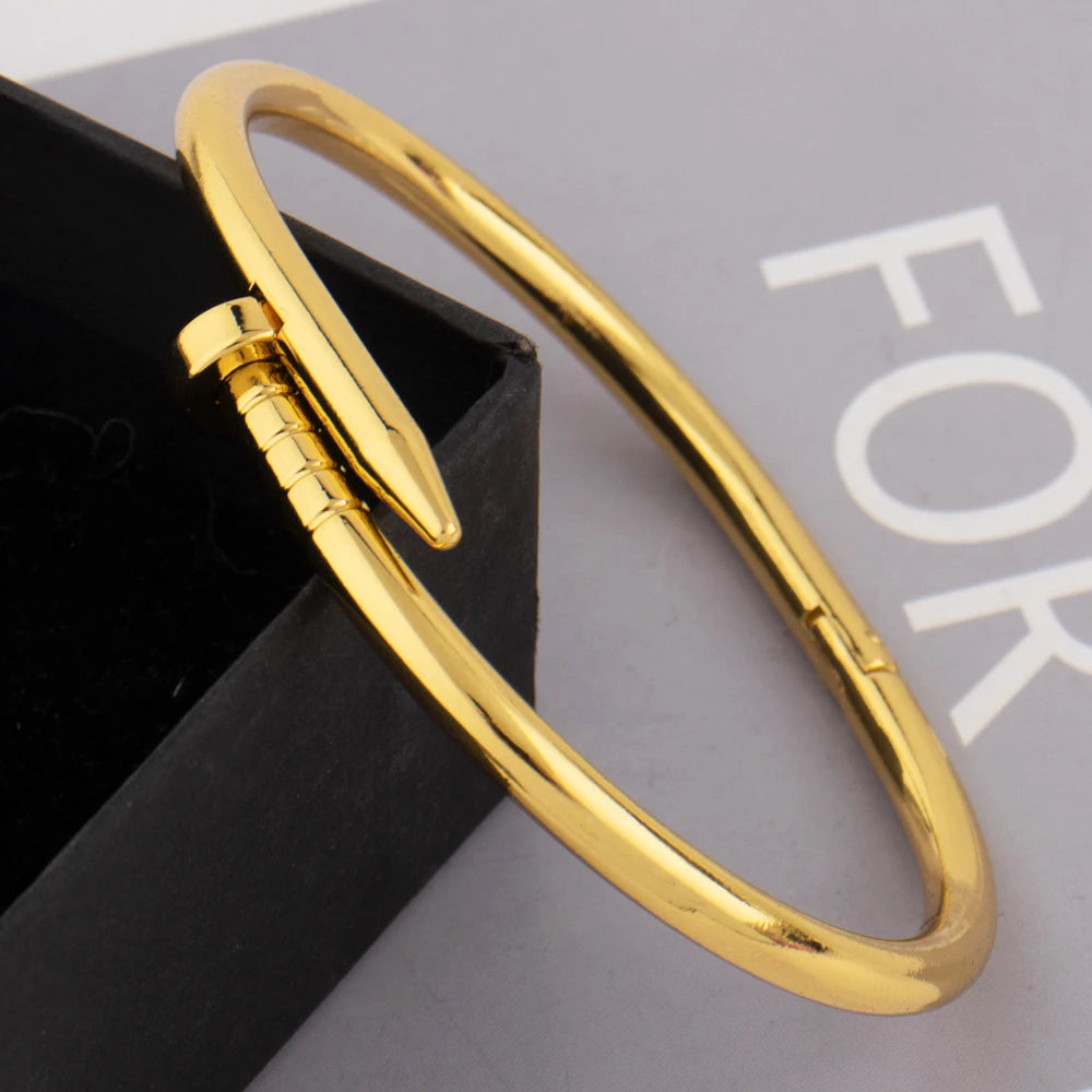 retro gold-plated bracelet simple hip-hop punk personality fashion high stainless steel italian men personalized steel bracelet