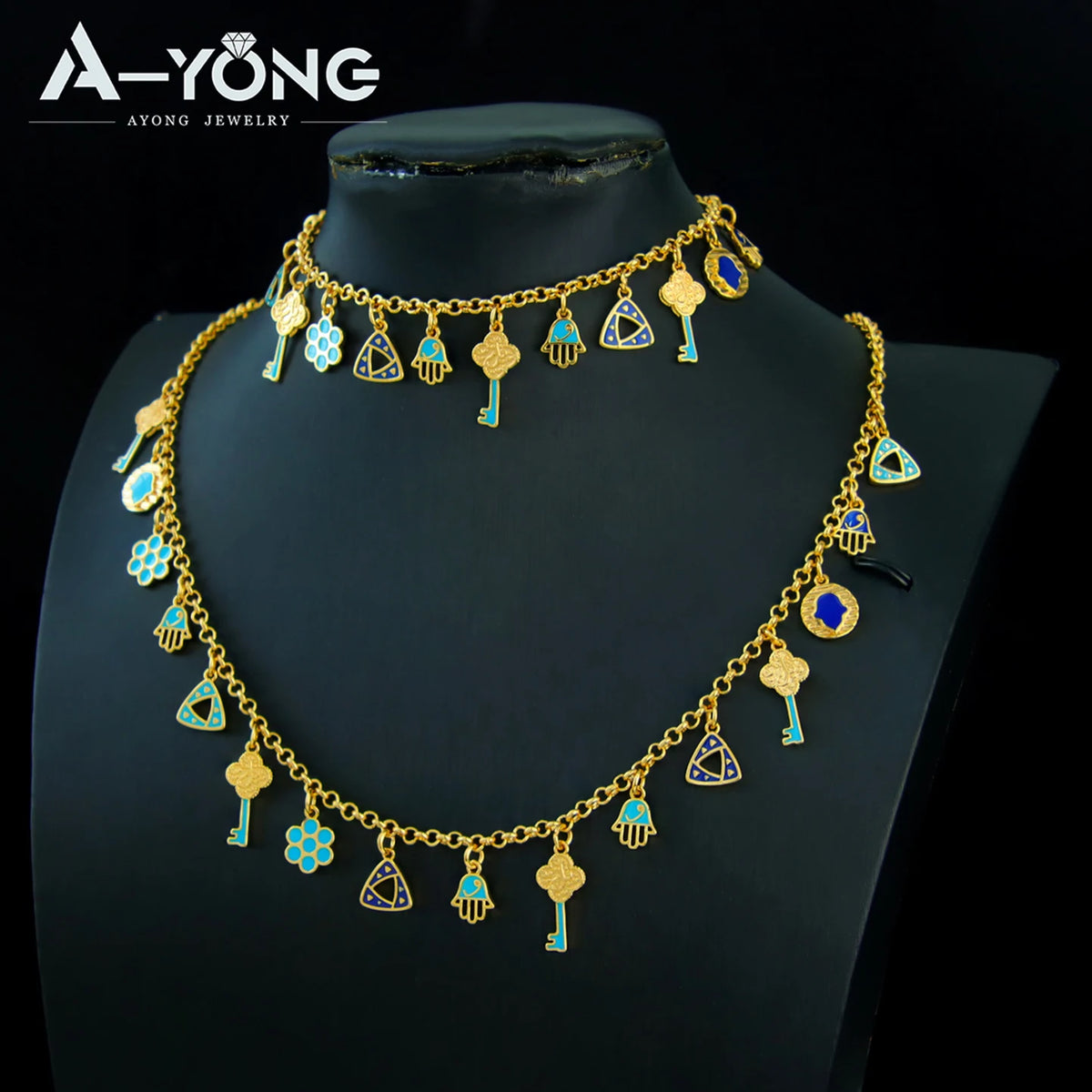 Dubai Fashion Italian Punk Charm Jewelry Set