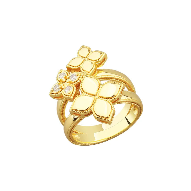 Bague de Fiançailles de Luxe Géométrique avec Zircon Cubique pour Femme, Bijoux en Cuivre, Cadeau pour Dame