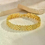 Gold Plated Copper Brass Materials Watch Bracelet Multi Choose Zircon Bracelet With Chain