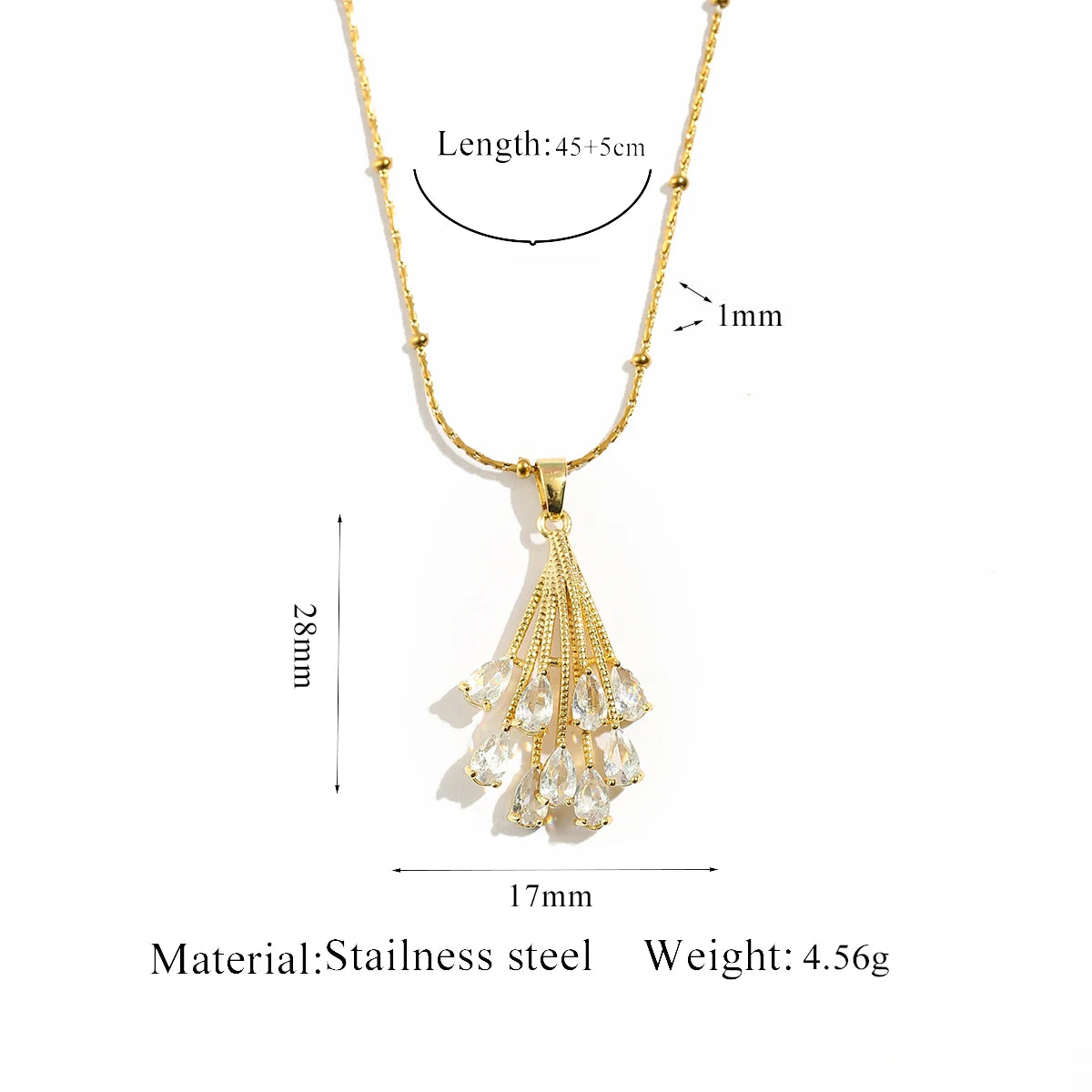 Jolivie Starburst Moon Pendant Necklaces For Women's Minimalist Rhinestone Necklace Fashion Jewelry Women Holiday Jewelry Gifts