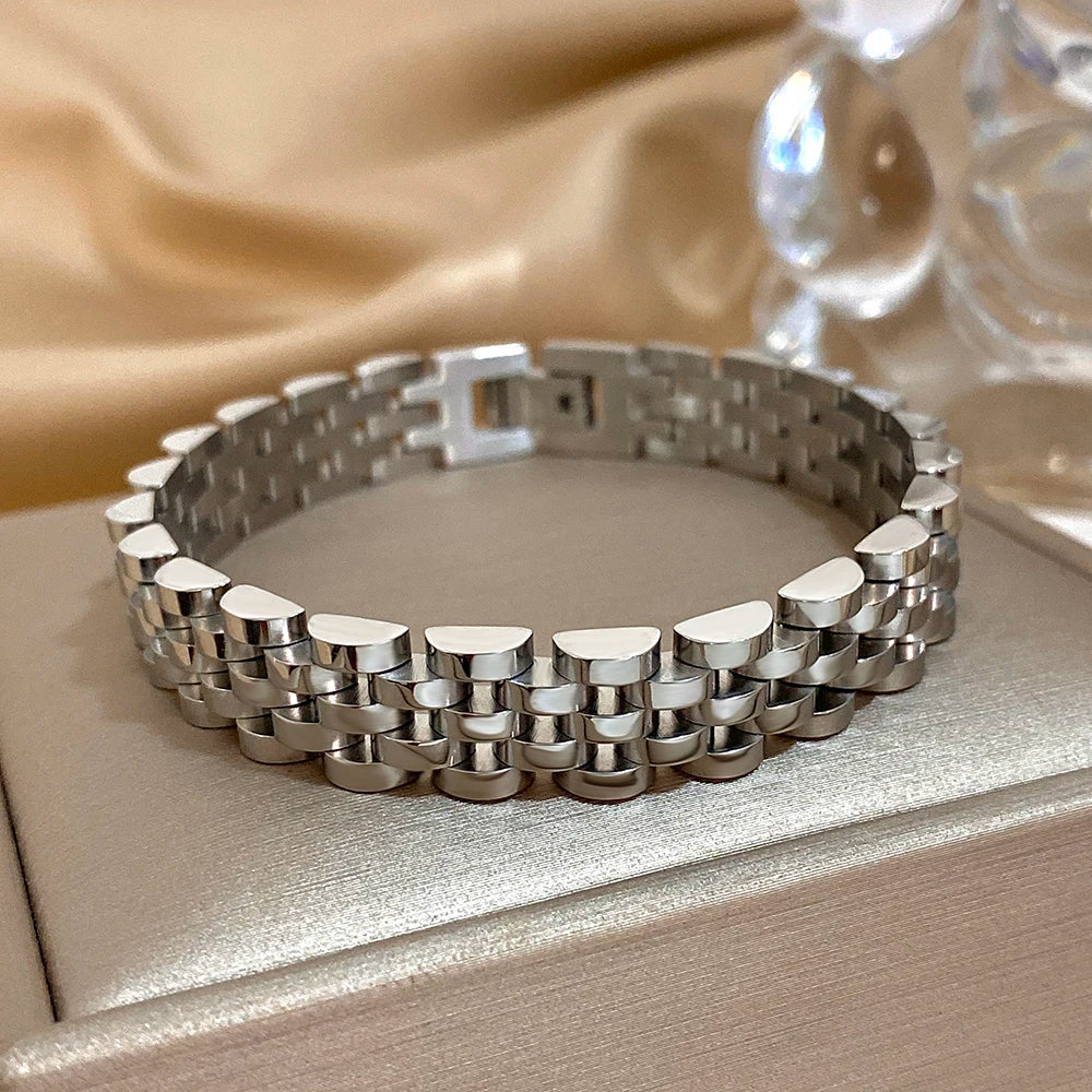 Greatera Five-layer 10mm Beaded Men's Bracelet Two Tone Classic Stainless Steel Band Series Watch Chain Bangle Jewelry For Women