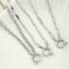 One Piece Choker Neck Spring Buckle Necklaces for Women Can Hang Multiple Pendants Trendy Women's Stainless Steel Jewelry Gifts