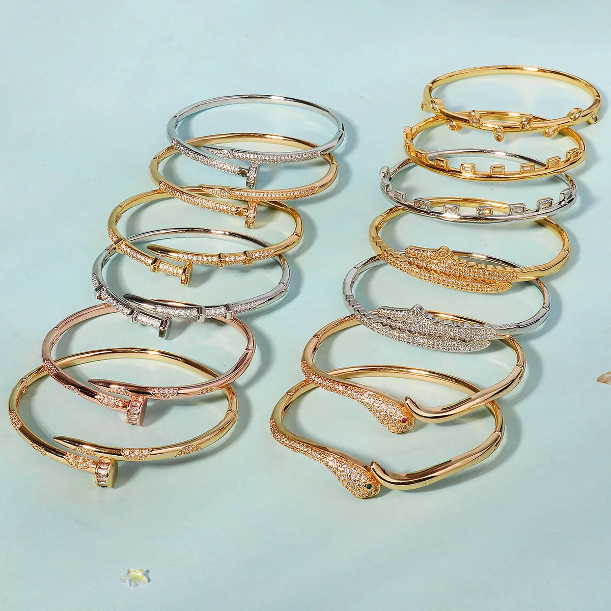 Efily Bridal Classic Stainless Steel Elegant Nail Bangle