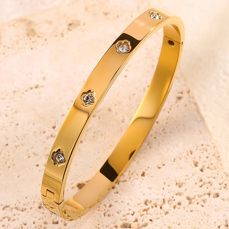 Elegant Nail Stainless Steel Stacked Bracelets for Women Luxurious Fashionable Jewelry for Parties Banquets