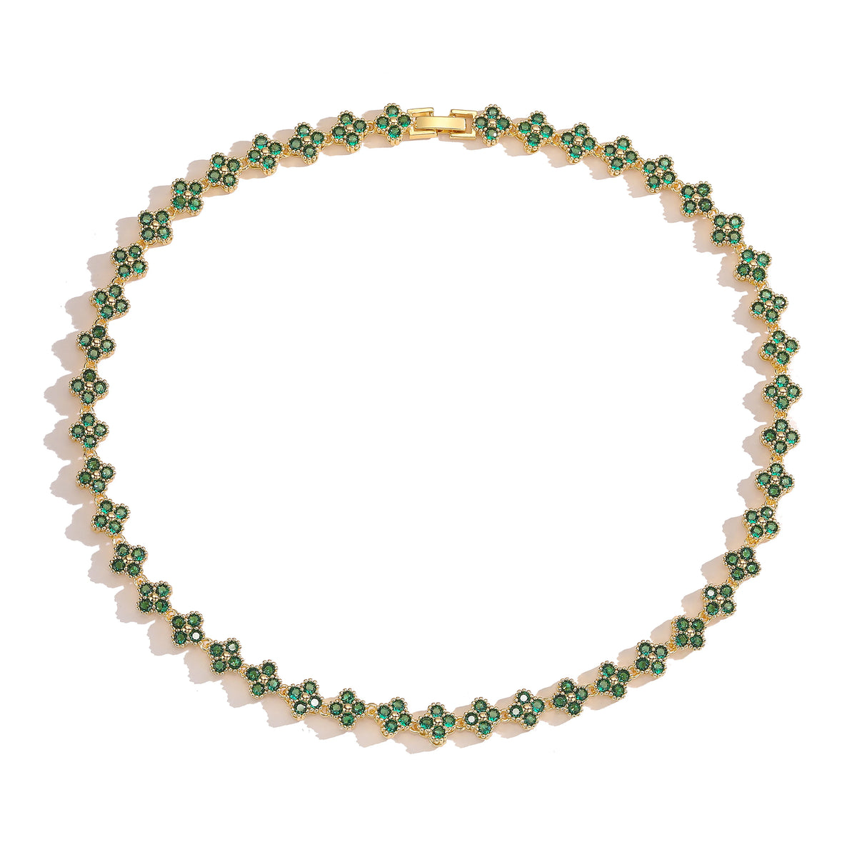 ChooseMe Brass Flower Necklace & Bracelet Jewelry Set