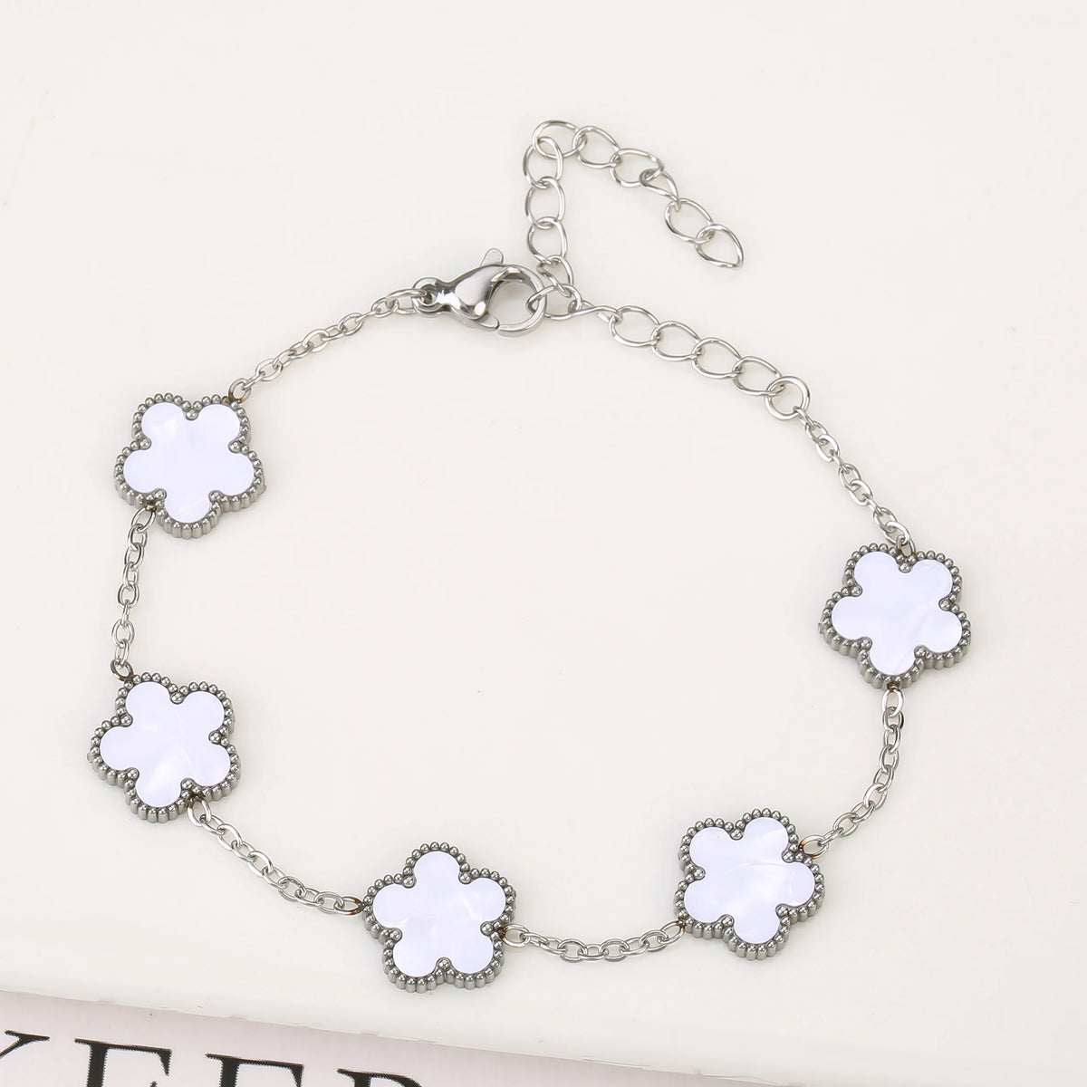 Silver/Gold Plated New Stainless Steel Jewelry Set Plum Blossom Five Leaf Flower Women's High Quality Accessories Clover