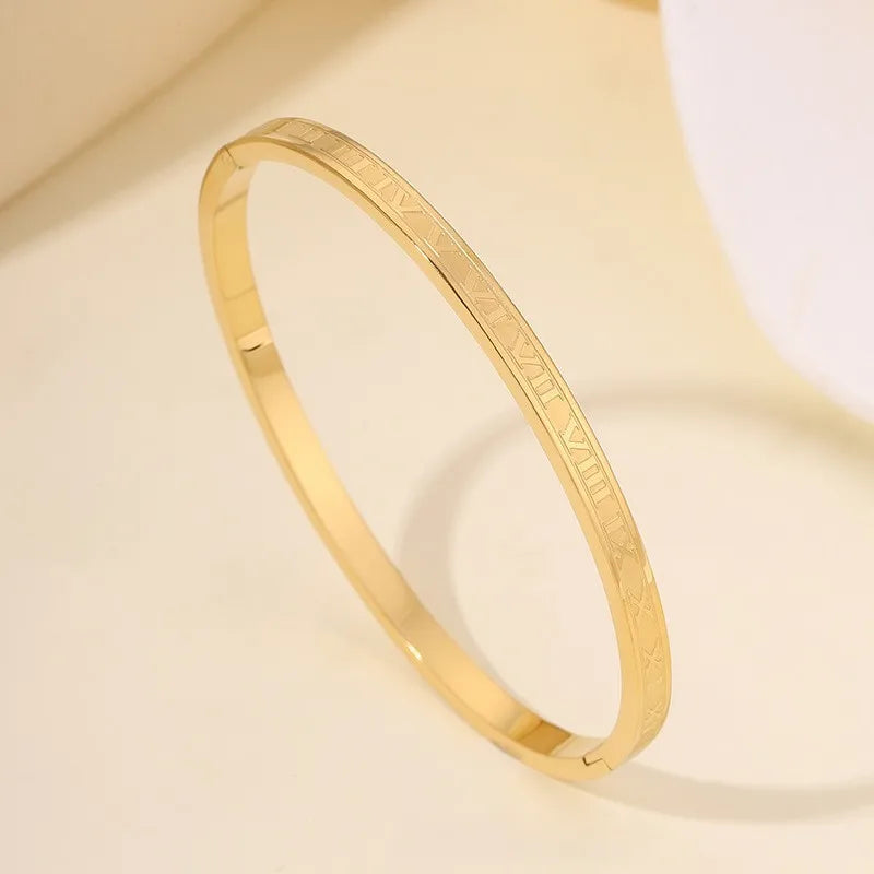 Waterproof Pink Crystal Zirconia Stainless Steel Stackable Bracelet