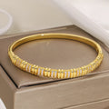 ChooseMe Light Luxury Cubic Zircon Cluster Weave Interlocking Bangle