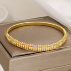 ChooseMe Light Luxury Cubic Zircon Cluster Weave Interlocking Bangle