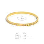 Jonc tendance en acier inoxydable 316L plaqué or et oxyde de zirconium