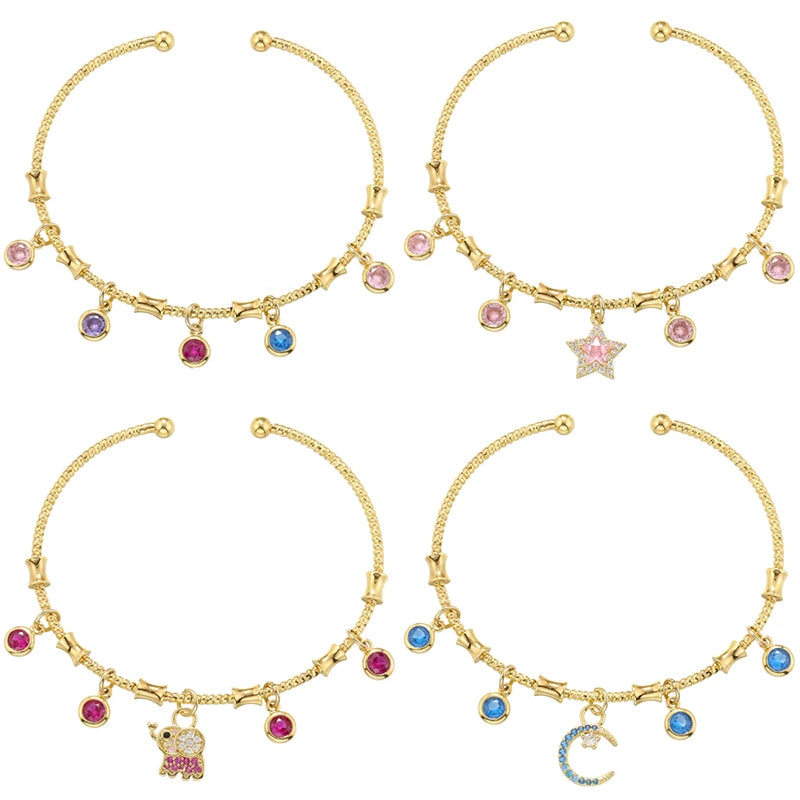 ChooseMe Gold-Color Romantic Round Charm Bracelet VL338