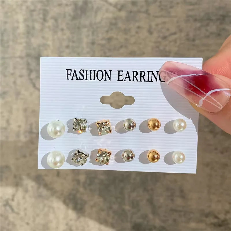 Gold Pearl Geometric Hoop Earrings