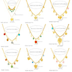 DIEYURO 316L Stainless Steel Golden Heart Sun Multiple Pendants Necklace Women New Fashion Marine Style Neck Chain Jewelry Gift